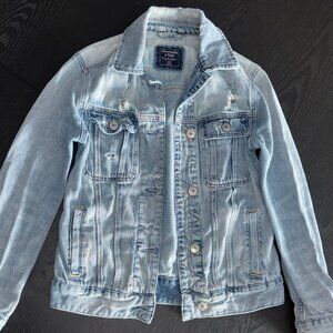 Abercrombie Distressed Light-wash Denim Jacket